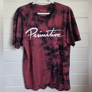 Primitive Burgundy and Black Tie-Dye Tee
